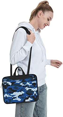 Bolsa de laptop de ombro portátil de camuflagem azul/bolsa de computador com alça superior