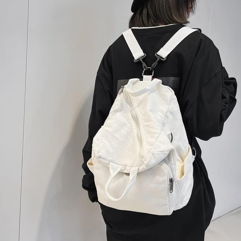 Dingzz Ladies Canvas Laptop College Student Backpack Bag School School Mulheres Viagem Backpack Sacos de Livros Femininos