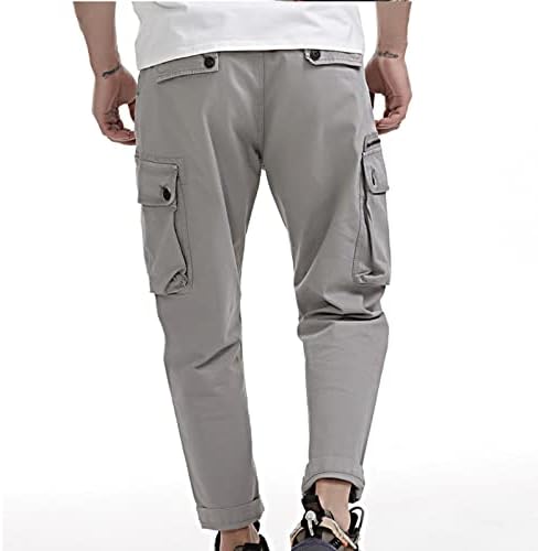 Calça de carga masculina moda de retalhos de bolso calça de calça esportiva ao ar livre calça de tamanho