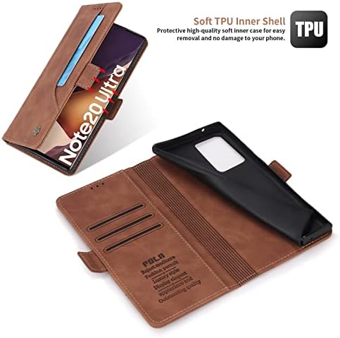 Goudan Vintage Flip Wallet Leather Case para iPhone 13 12 11 Pro Max Mini X XS XR SE 7 8 Plus, Screen Protector