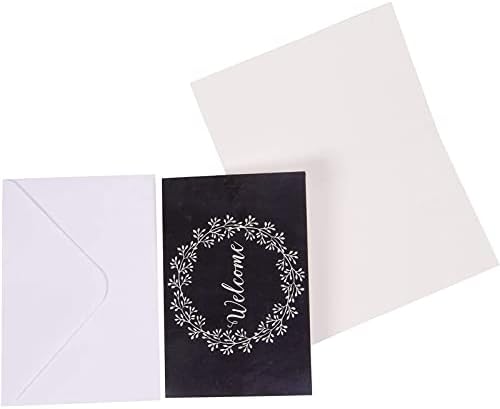 Juvale 48 Pack Bulk Welcome Note Cartões com envelopes para convidados, funcionários, negócios, design floral, interior em branco