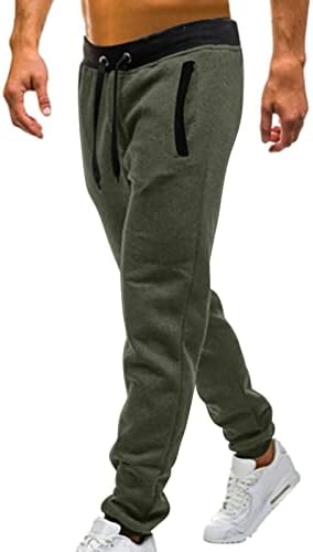 Calças de corredor para homens prateleiras elásticas de cintura elástica de cintura atlética Slim Fit Casual Stretch Sweats com bolsos