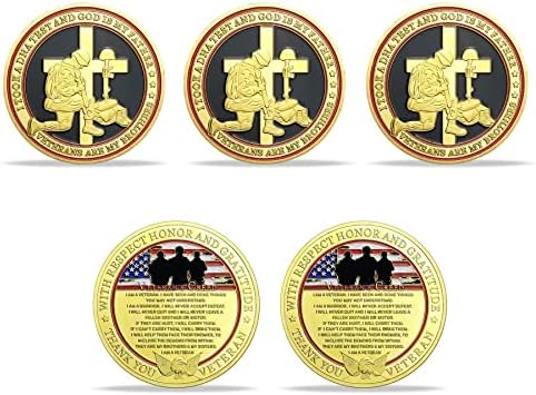 Veteranos militares Creed Challenge Coin Bulk Pack de 5 obrigado pelo seu serviço