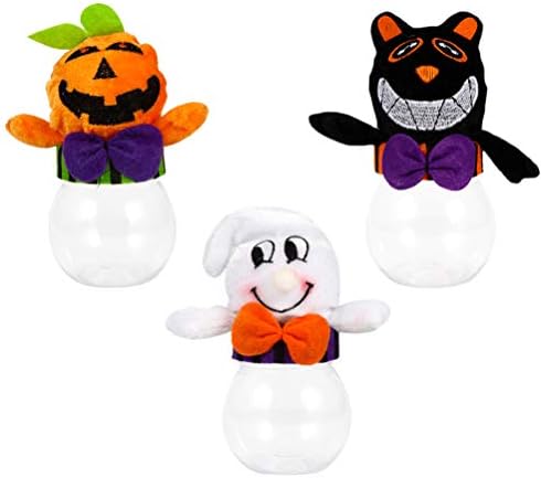 MILISTEN 3PCS Halloween Candy Jar com tampas de pântanos de armazenamento de plástico Truque ou travessuras