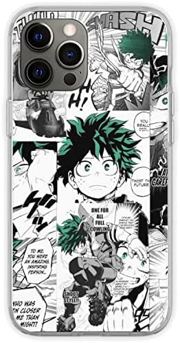 Anime izuku Manga Collage My Deku Hero Case de telefone Compatível com o iPhone 14 Plus Academia Midoriya Soft TPU Imprima Pure Clear Protective Phone Case