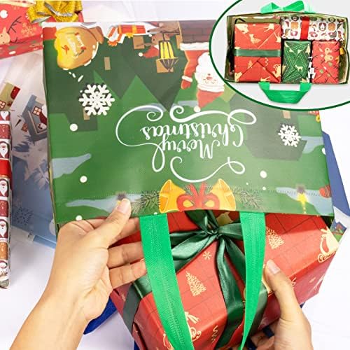 Kockuu 8 Pacote Large de sacolas de presente de natal com alças para presentes grandes bolsas de