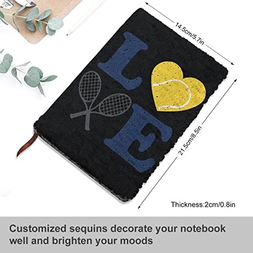 I Love Tennis Funny Lantebook Reverso Flip Lobin Diário do diário para materiais de escritório de viagens