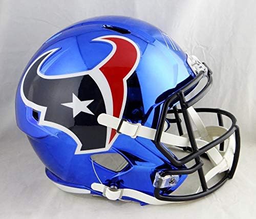 JJ Watt autografou Houston Texans f/s capacete Chrome -JSA W Auth *White - Capacetes NFL autografados