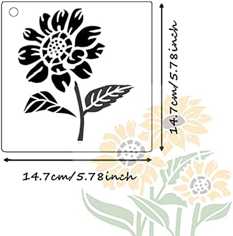 20pcs Kit de estênceis de girassol Modelos de rosas de rosa Butterfly Bee Flear Reutilizável Modelo de desenho