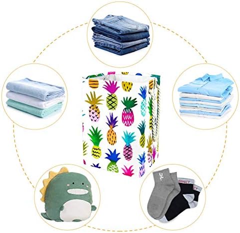 Djrow fofo aquarela havaiana abacaxi cesto de lavanderia balde para o quarto de quarto de garotas Organizador de berçário Armazenamento de bebê cesto de bebê