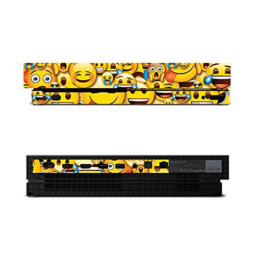 Projetos de capa principal licenciados oficialmente emoji® smileys padrões de arte vinil adesivos para jogos de pele capa compatível com xbox one x pacote de console e controlador