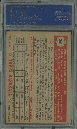1952 Topps 261 Willie Mays RC ROOKIE PSA 5 HOF GIANTS - Cartões de beisebol de lanches