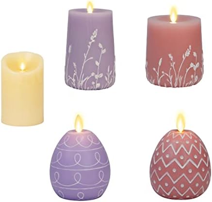 Luminara salt para a pacote de velas sem chamas da Páscoa da primavera, ovo figural, velas de led de formato