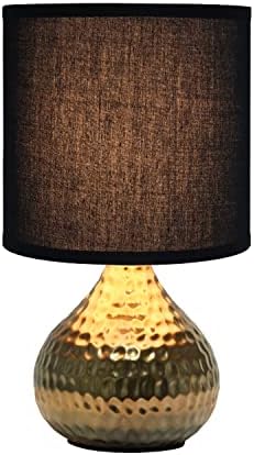 Designs simples LT2073-GDB Mini textura martelada Lâmpada de tabela de ouro com tom preto