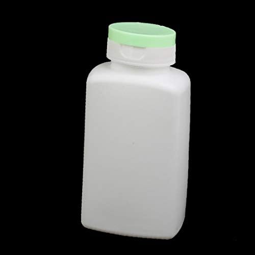 X-Dree 5pcs hdpe em forma de laboratório Experimento de laboratório garrafa plástica White W Tampa (5pcs hdpe retángulo en forma de laboratorio experimento botella de plástico blanc-o w cubierta