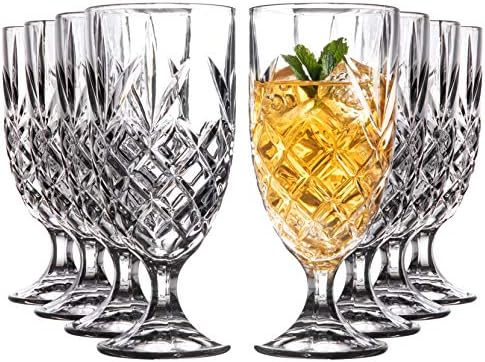 Art Royalty Kinsley Lowball Whisky Glasses Conjunto, 8 copos de cálice altos para festas de hospedagem, eventos ou jantares noturnos, bourbon, escocês ou licor