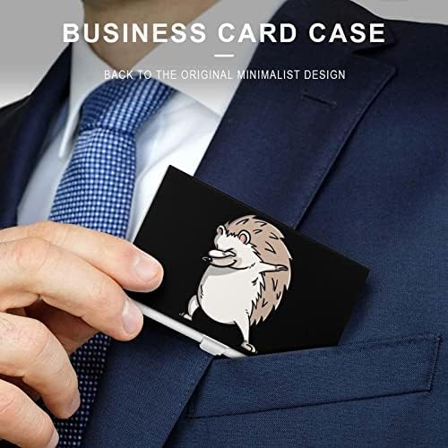 Dabbing Hedgehog ID Business Card Case Titulares Organizador de caixa de proteção Glamshell para homens Mulheres