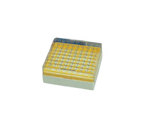 Nalgene PC Cryo Storage Box, cinza, segure 81 frascos, 133 mm de comprimento x 133 mm de largura