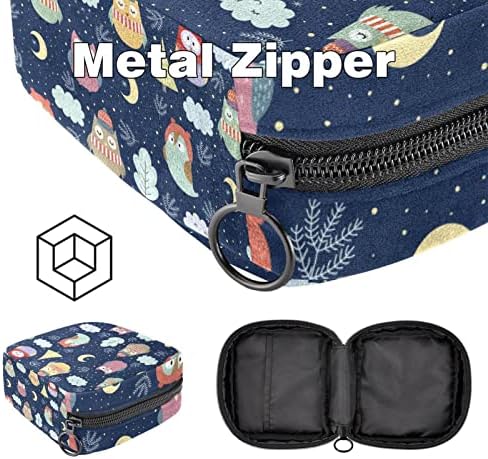 Meninas de guardanapos sanitários pads bolsa feminina feminina menstrual bolsa para meninas período portátil Tampon Storage Bag Owl com zíper