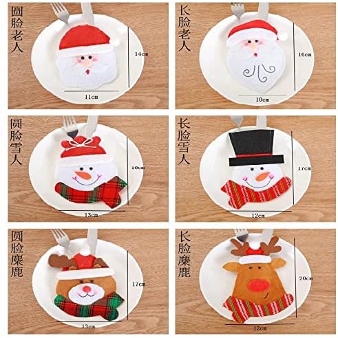 Saco de talheres de tabela de mesa de Natal Bhxingmu - 4pcs Decoração de Natal Facas de Faca e Fork Cover