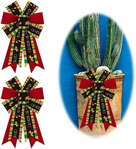 2pcs arcos de sera mexicanos para grinalda, listra colorida Cinco de Mayo Grinalh arcos vermelhos arcos de maracas