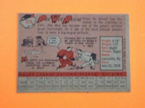 Pee Wee Reese 1958 Topps Card 375 Dodgers - Cartões de beisebol com lajes