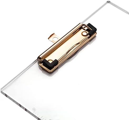 Mouchoi acrílico placa de clipes, quadros claros com clipe de metal dourado, tamanho da letra, 2 pacote