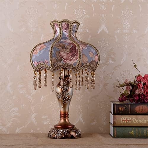 Luminária de mesa uxzdx vitoriana lâmpada de mesa floral arte+resina tiffany estilo para quarto azul