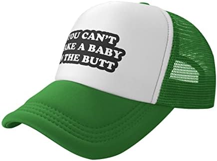 Você não pode fazer um bebê no chapéu de bunda unissex adulto, chapéus de caminhão ajustável para adultos clássicos de pesca tampas de pesca