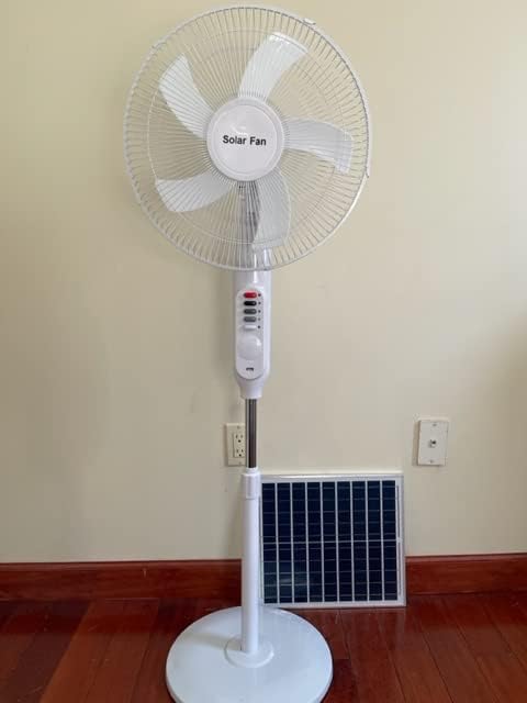Fan recarregável de 16 ”solar, USB, lâmpada, bateria de 18000 mAh, ventilador operado.