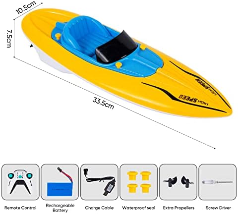 RC Boat for Pools and Lakes, brinquedo de barcos de controle remoto de 2,4 GHz para crianças, 20