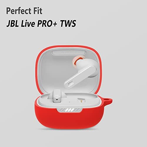 Case de silicone geiomoo compatível com JBL Live Pro+ TWS, cobertura protetora com carabineiro