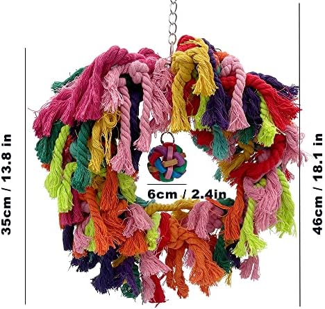 Gilygi grande algodão aconchego anel de poleiro de papagaio de mastigação de brinquedos para papagaio