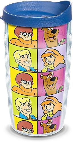 Tervis Warner Brothers - Scooby -Doo Tumbler isolado com embrulho e tampa azul, 10oz Wavy, claro