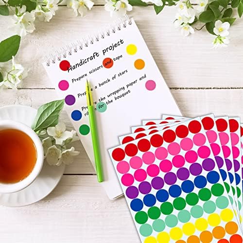 Adesivos coloridos adesivos 1400 pcs rótulos de codificação de cores Recursos de círculo redondos etiquetas adesivos pegajos