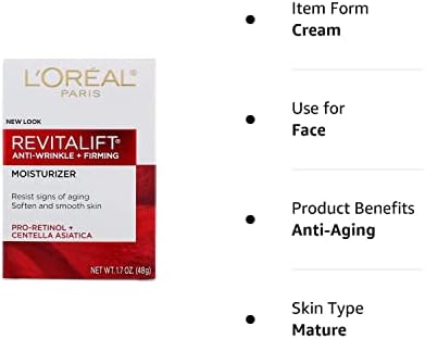L'Oreal Paris Revitalift Face and Neck Antiwrinkle e Firming Hidration Day Cream, 1,7 onça