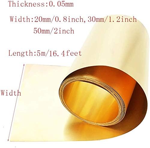 Z Crie design de placa de latão Brass Folha de folha de lençol de cobre Skin Copper Metal funcionando 0,05 mm, folha de cobre de metal 20mm de 20 mm