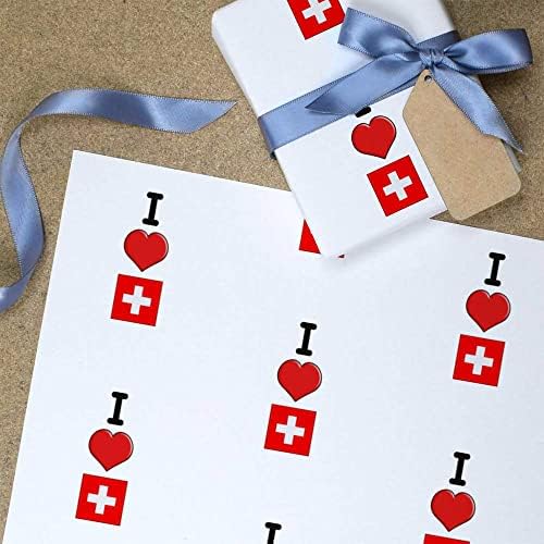5 x A1 'I Love Switzerland' embrulhar folhas de papel/embrulho