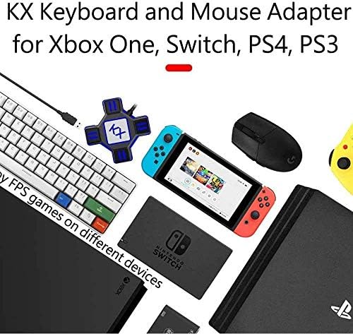 Adaptador do mouse do teclado, adaptador de conversor de teclado portátil do mouse para PS4/switch/xbox One/ps3, kx gamepad controlador plug and play, USB Gaming Mouse Converter Keyboard