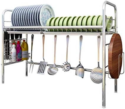 Neochy Dish Secying Rack, prateleira de exibição de esgotador de aço inoxidável, bancada Space Saver Stand Tabelware