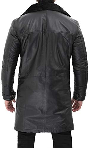 Blingsoul Black Trench Coat Men - Jaquetas de couro marrom de inverno para homens