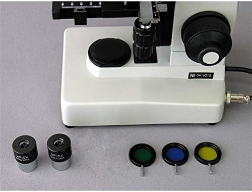 AMSCOPE ME300TA Microscópio metalúrgico tiscópico episcópico, oculares WF10X e WF16X, ampliação 40X-640X, iluminação de halogênio de 20W com reostato, estágio mecânico de camada dupla, cabeça deslizante, óptica de alta resolução