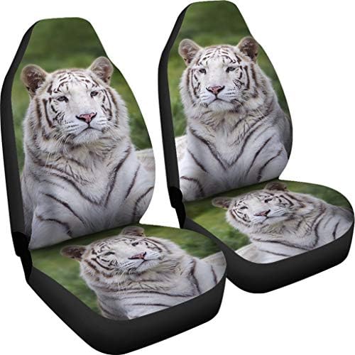 Pawlice White Bengala Tiger Print Limited Edition Capas de assento de carro