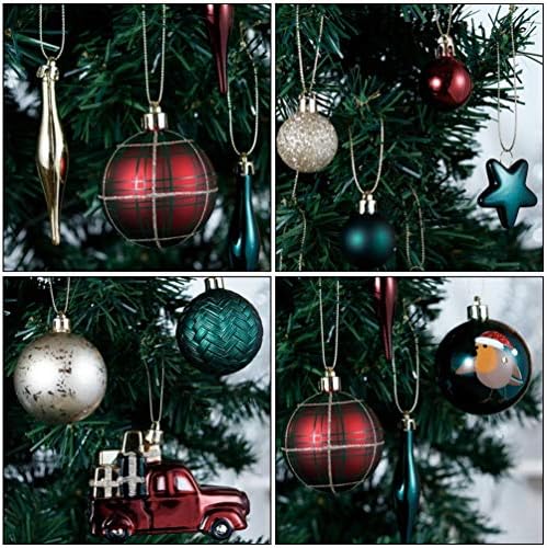 ABOOFAN 70pcs Bola de Natal Os enfeites de bola de Natal Decorações de árvore de Natal Red Gold Gold Christmas