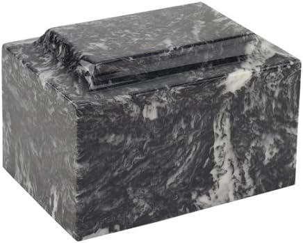 Ebony Classic Cultived Mármore Cremação Urna para cinzas, preto, cremação de tamanho adulto urna