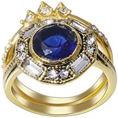 2023 Novo zircão de moda de pedra engajado para mulheres anel de jóias azuis jóias brilhantes anéis