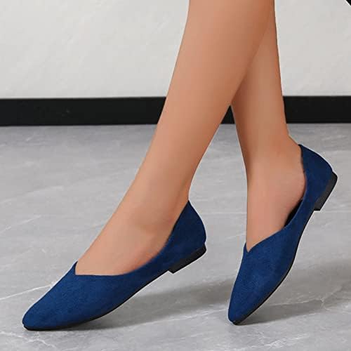 Plana casual para mulheres planas para mulheres mulheres moda moda cor sólida cor pontada de pé casual sapatos rasos