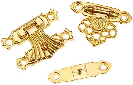 Segurança Hasp Lock 2pcs Caixa de jóias de ouro antigo Cadlock Hasps trava trava de captura de madeira