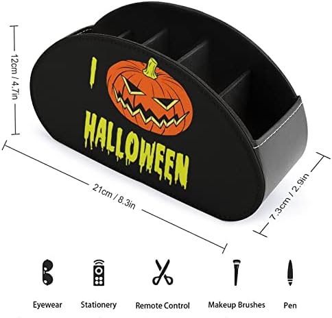 I Love Halloween Pumpkin Remote Control Holder Couro Organizador de mesa para material de escritório