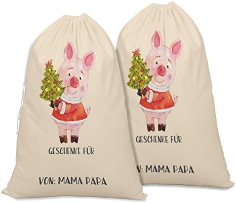 PrintToo Large Creating Canvas Bag Sacos de sacos de Natal Santa Santa Festas Personalizadas Favoras